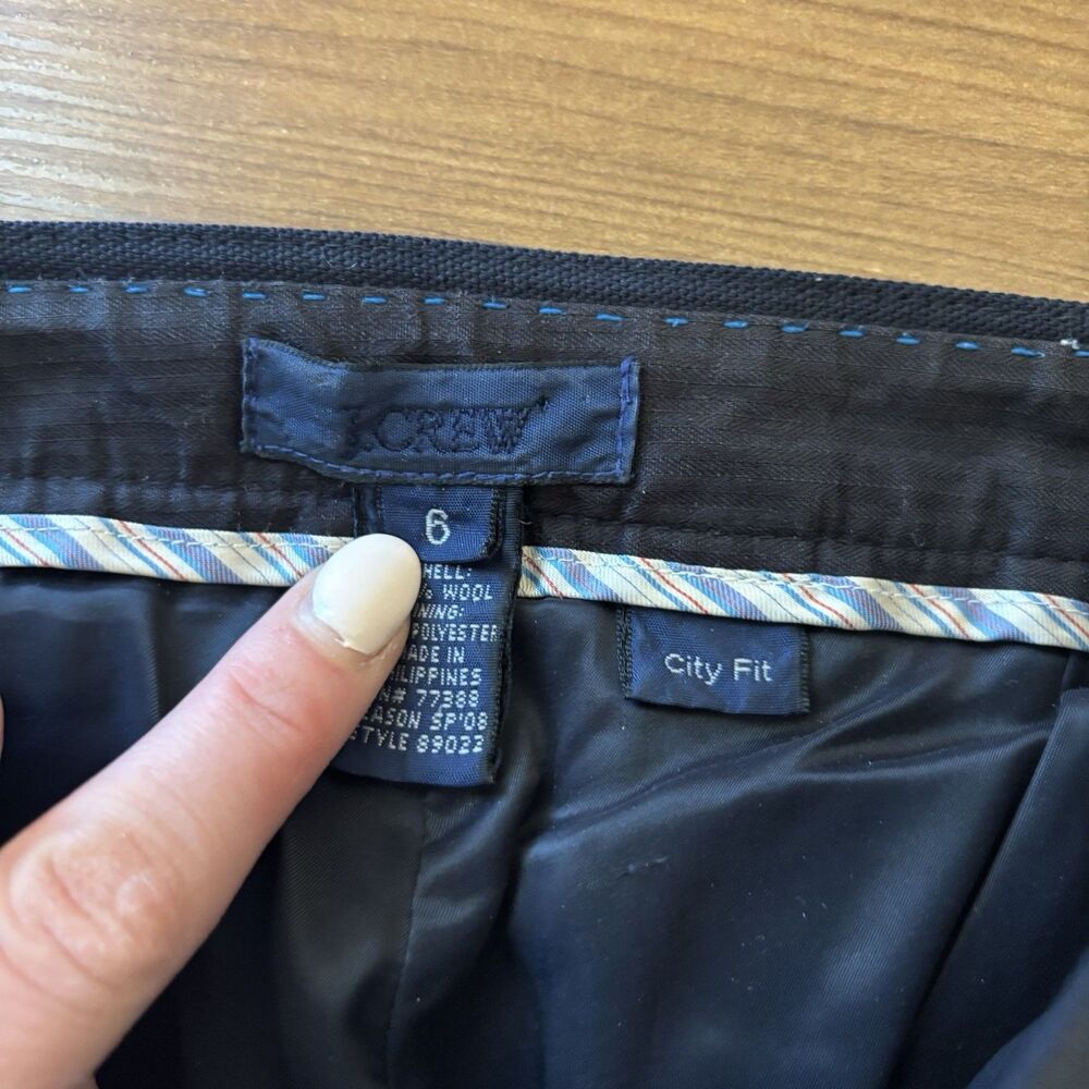 J Crew Womens 6 Navy Blue Wool City Fit Fully Lined Dress Pants Trousers 89022 - Picture 6 of 8